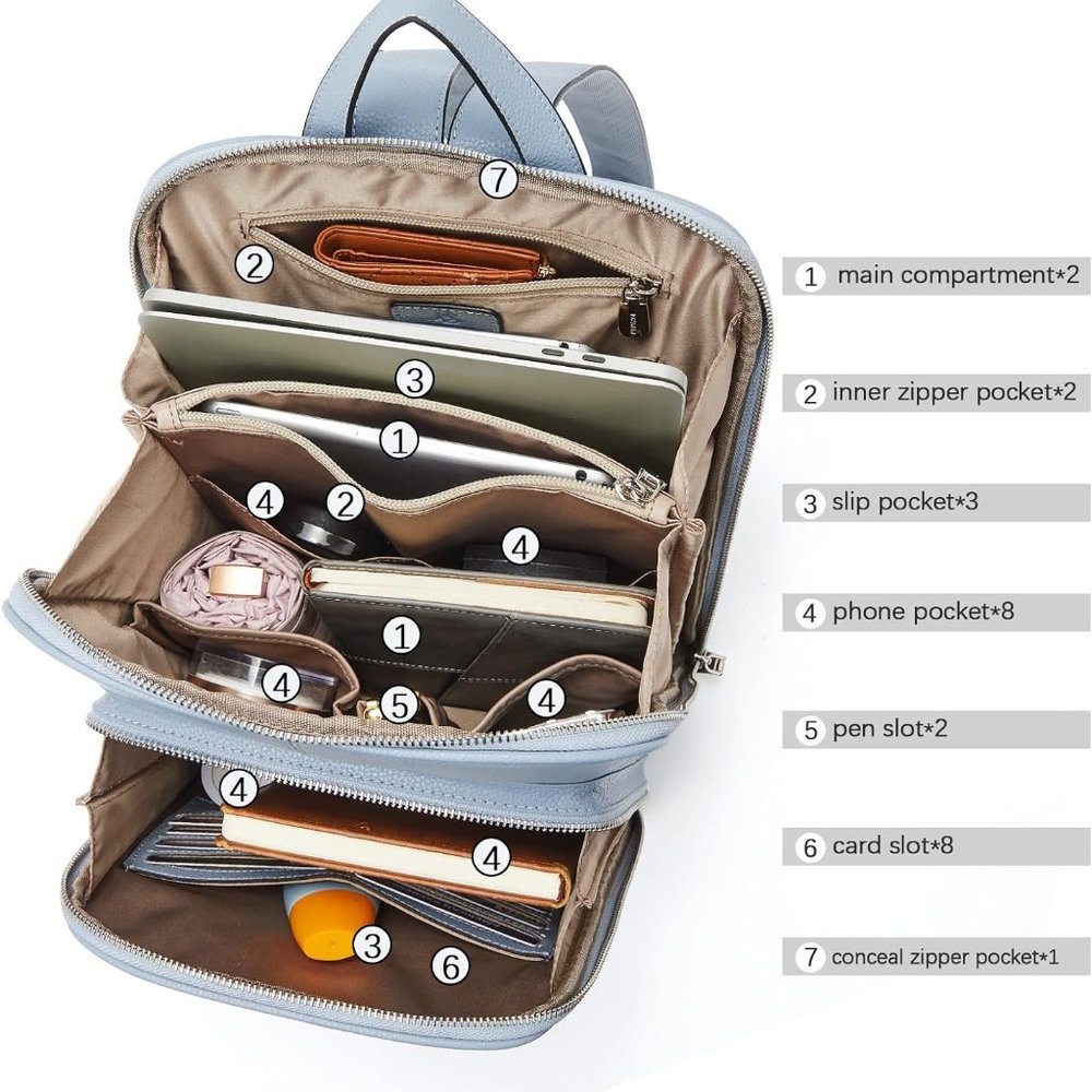 Genuine Leather Backpack - BOSTANTEN